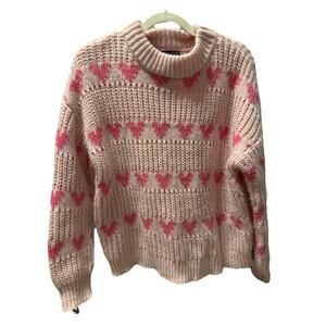 MAJOR LABEL GROUP Women’s Size MEDIUM Pink Heart Sweater